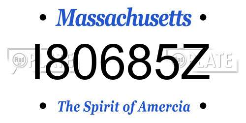 I80685Z Massachusetts License Plate
