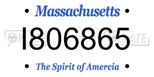 I806865 Massachusetts License Plate