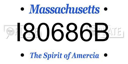 I80686B Massachusetts License Plate