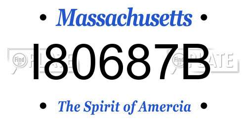 I80687B Massachusetts License Plate