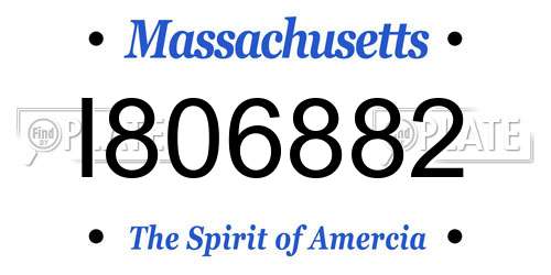 I806882 Massachusetts License Plate