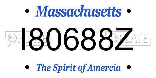 I80688Z Massachusetts License Plate