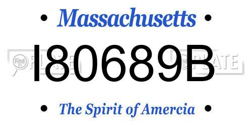 I80689B Massachusetts License Plate