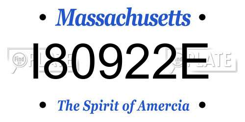 I80922E Massachusetts License Plate