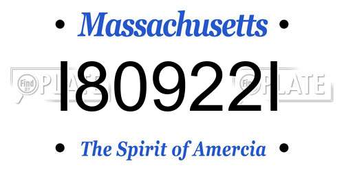 I80922I Massachusetts License Plate