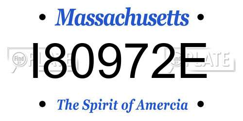 I80972E Massachusetts License Plate