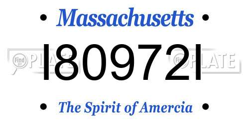 I80972I Massachusetts License Plate