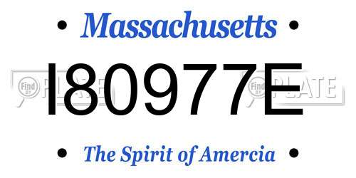 I80977E Massachusetts License Plate
