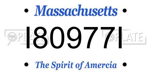 I80977I Massachusetts License Plate