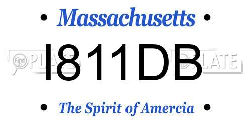 I811DB Massachusetts License Plate