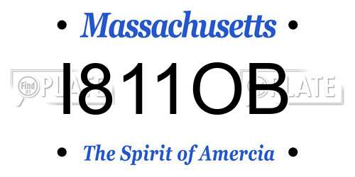 I811OB Massachusetts License Plate