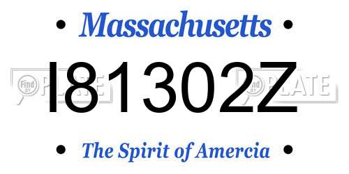 I81302Z Massachusetts License Plate