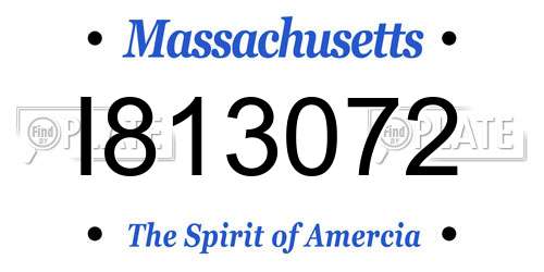 I813072 Massachusetts License Plate