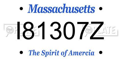 I81307Z Massachusetts License Plate