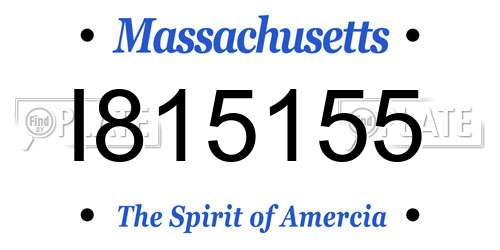 I815155 Massachusetts License Plate