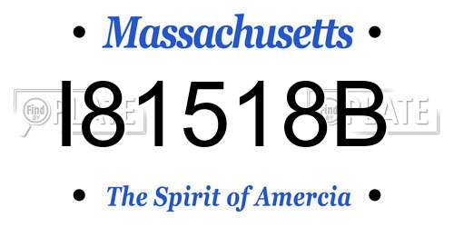 I81518B Massachusetts License Plate