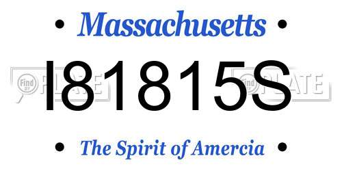 I81815S Massachusetts License Plate