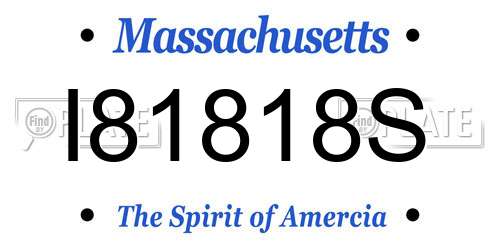 I81818S Massachusetts License Plate