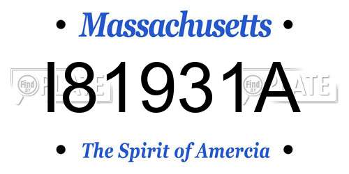 I81931A Massachusetts License Plate