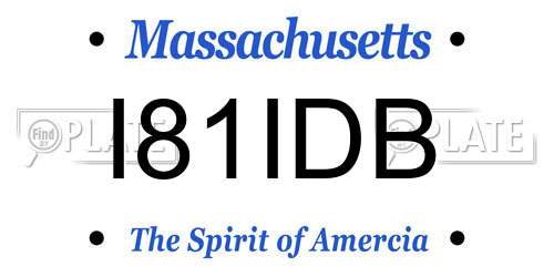 I81IDB Massachusetts License Plate