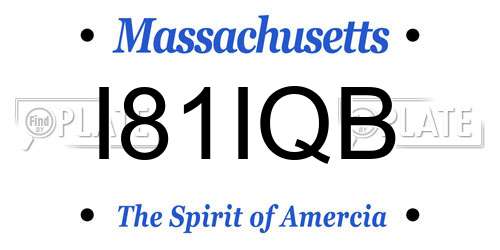 I81IQB Massachusetts License Plate