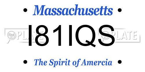 I81IQS Massachusetts License Plate