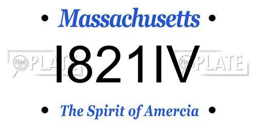 I821IV Massachusetts License Plate
