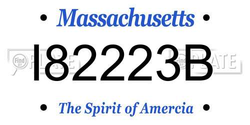 I82223B Massachusetts License Plate