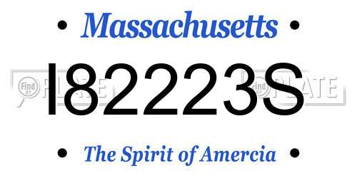 I82223S Massachusetts License Plate
