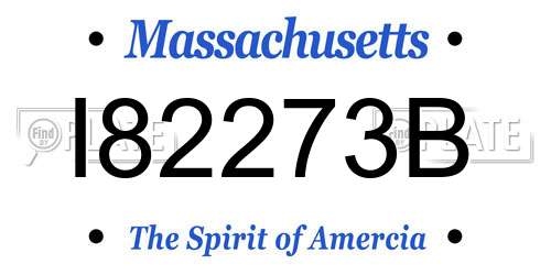 I82273B Massachusetts License Plate