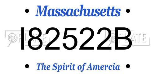 I82522B Massachusetts License Plate
