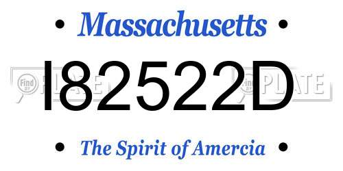 I82522D Massachusetts License Plate