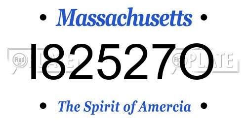 I82527O Massachusetts License Plate