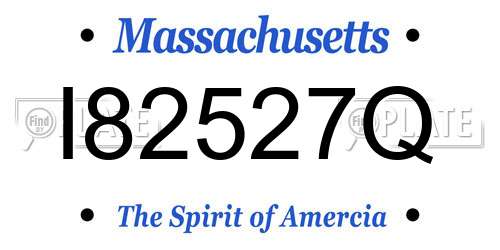 I82527Q Massachusetts License Plate