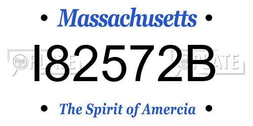 I82572B Massachusetts License Plate