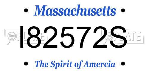 I82572S Massachusetts License Plate