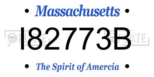 I82773B Massachusetts License Plate