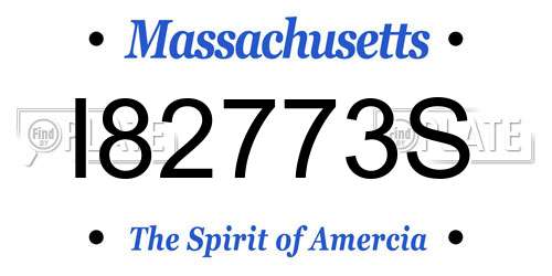 I82773S Massachusetts License Plate