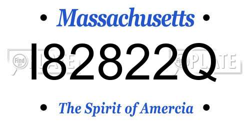 I82822Q Massachusetts License Plate