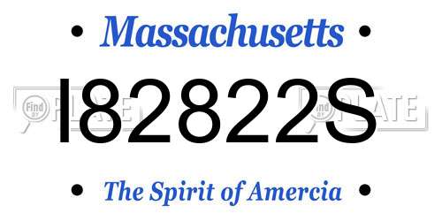 I82822S Massachusetts License Plate