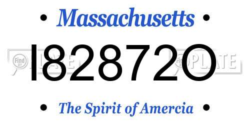 I82872O Massachusetts License Plate