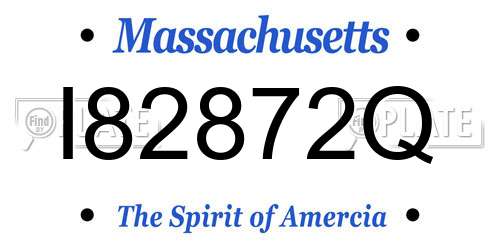 I82872Q Massachusetts License Plate