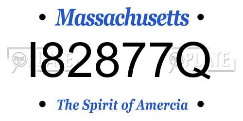 I82877Q Massachusetts License Plate