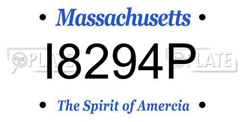 I8294P Massachusetts License Plate