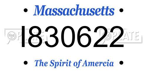 I830622 Massachusetts License Plate