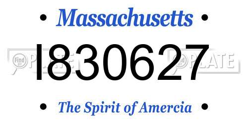I830627 Massachusetts License Plate