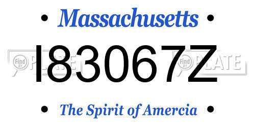 I83067Z Massachusetts License Plate