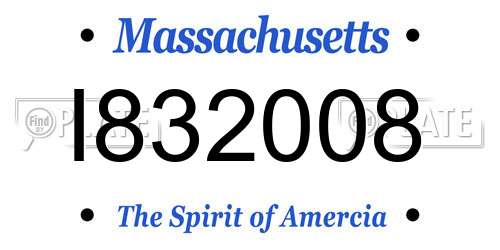 I832008 Massachusetts License Plate