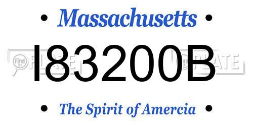 I83200B Massachusetts License Plate