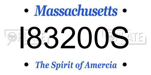 I83200S Massachusetts License Plate